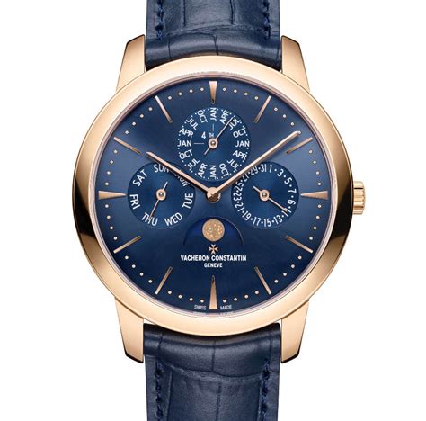 Vacheron Constantin Patrimony Perpetual Calendar Ultra-Thin In Rose Gold and Blue Dial (Price ...