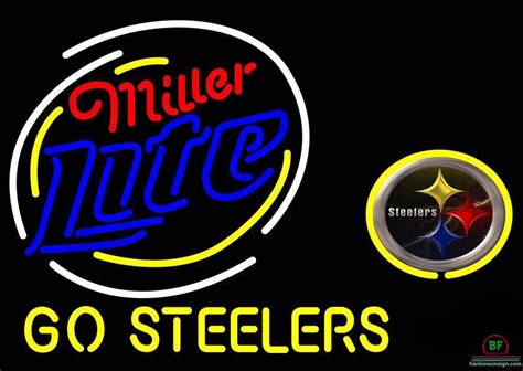 Miller Lite Pittsburgh Steelers Go Steelers Neon Sign NFL Teams Neon Light for sale hanto neon ...