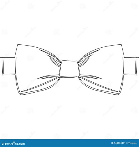 Continuous One Line Drawing Bow Tie Icon Concept Stock Vector - Illustration of flat, necktie ...