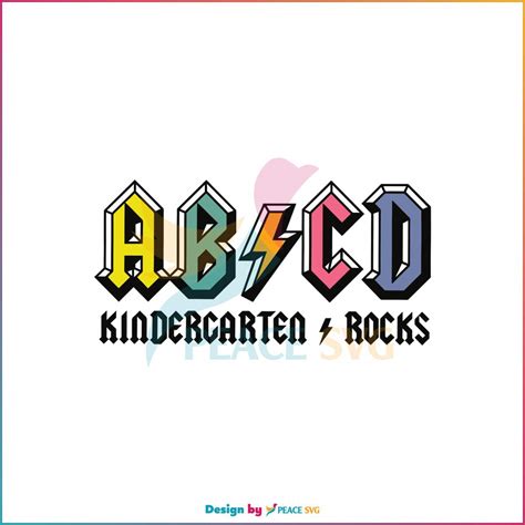 ABCD Kindergarten Rocks Funny Teacher SVG Digital Cricut File » PeaceSVG