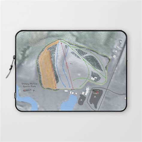 Sleepy Hollow Sports Park Trail Map Laptop Sleeve by Mapsynergy | Society6