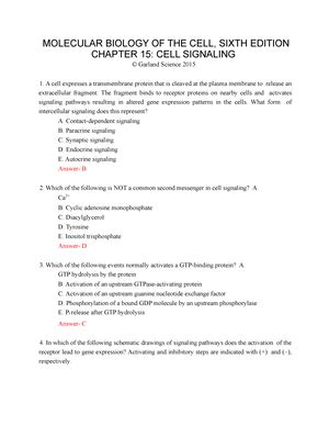 Test bank molecular biology of the cell 6th edition preview - MOLECULAR BIOLOGY OF THE CELL ...