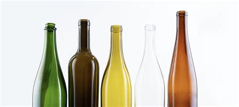 Glass Bottles in Different Shades - Gravity Wine House