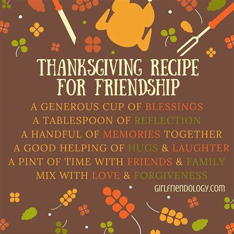 Thanksgiving Recipe for Friendship | Happy thanksgiving quotes ...