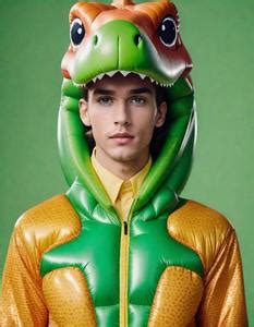 Inflatable Dinosaur Costume Fancy Dress. Face Swap. Insert Your Face ID:866933