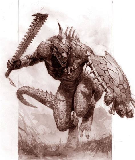 Barbarian Lizard/Dragonborn; D& dnd; pathfinder; fantasy; monstrous ...