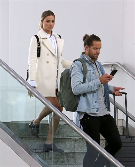 Margot Robbie and Husband Tom Ackerley - Catch a Flight out of New York ...