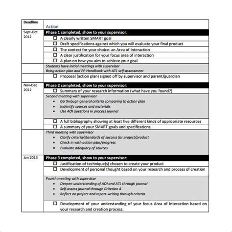 Project Action Plan Template Excel Database