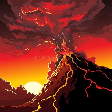 volcanoes art Tornados | Volcano drawing, Illustration, Volcano