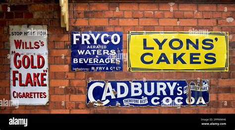 Vintage metal signs Stock Photo - Alamy