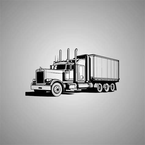 Premium Vector | Vector truck illustration truck vector line art