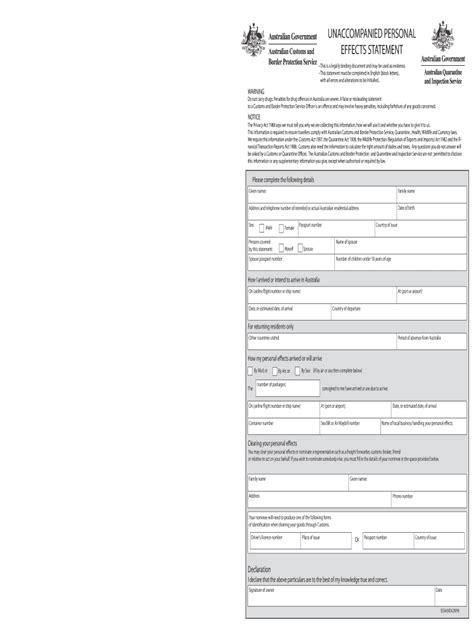 Australian customs declaration form online: Fill out & sign online | DocHub