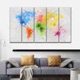 Artistic World Map Wall Art | Digital Art