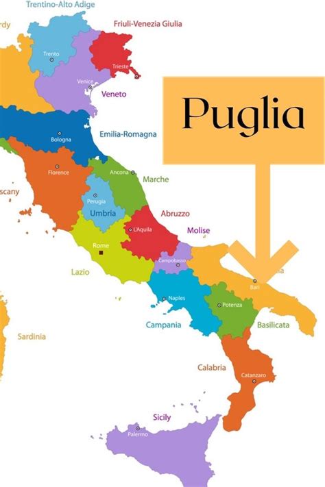 Classic Style Simple Map of Puglia