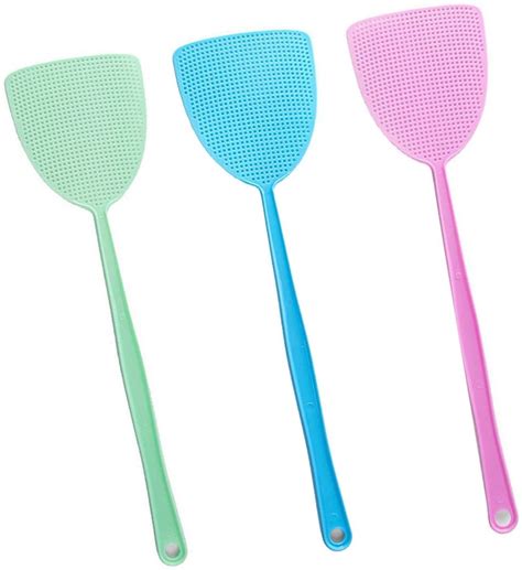 Fly Swatter, 3 Piece Manual Pest Control Colorful Plastic with 17.5 ...