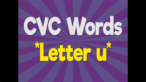 CVC Words | Letter u | Consonant Vowel Consonant | Phonics Song | Jack Hartmann - YouTube