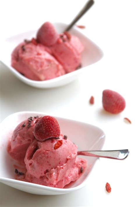 {Almost} Instant Strawberry Soft Serve | Busy Spoons