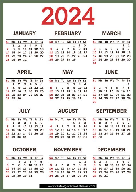 Central Government Holiday Calendar in India 2024 - CENTRAL GOVERNMENT EMPLOYEES NEWS