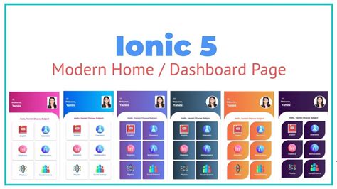 Ionic 5 : Modern UI Design For Home / Dashboard Page - YouTube