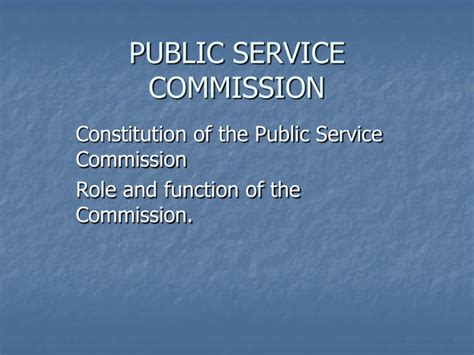 PUBLIC SERVICE COMMISSION