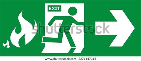 Green Emergency Exit Door Sign Stock Vector (Royalty Free) 2271147315 ...