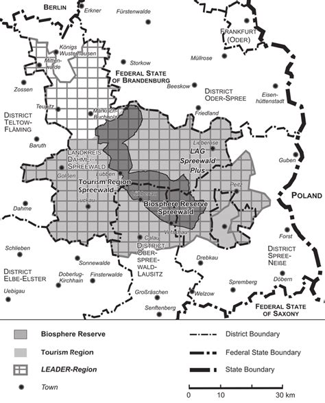 Map of Spreewald in the Federal State of Brandenburg (Germany ...