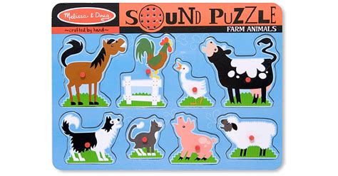 Farm Animals Sound Puzzle, 8 Pieces - LCI726 | Melissa & Doug | Puzzles