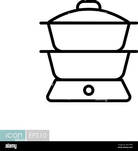 Double boiler vector icon. Kitchen appliance. Graph symbol for cooking ...