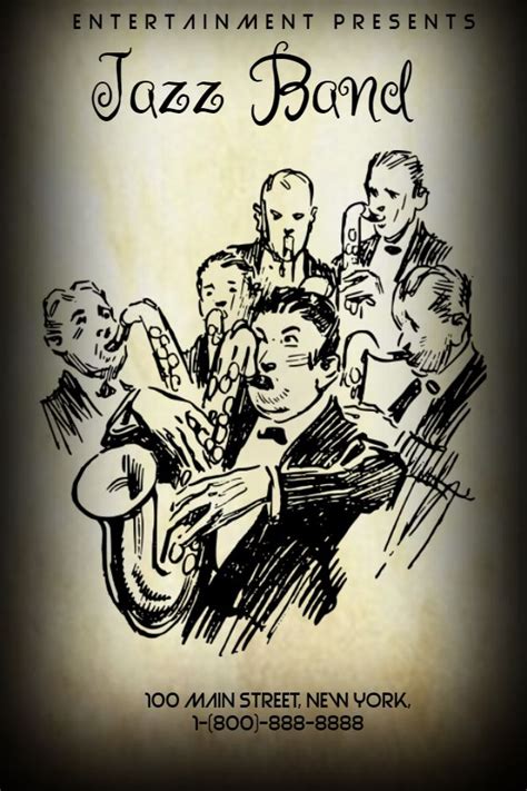 Jazz band musical performance poster. Click to customize. | Jazz band, Jazz, Vintage postcards