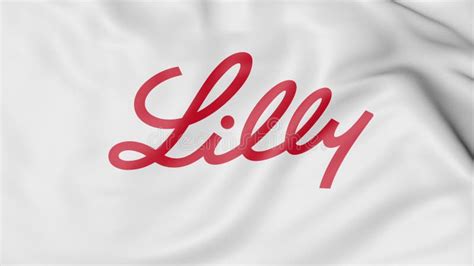 Waving Flag with Eli Lilly and Company Logo. Editorial 3D Rendering ...