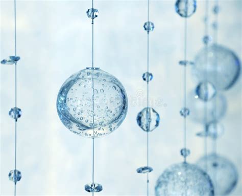 Many Hanging Glass Balls for Decoration Stock Photo - Image of focused ...