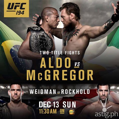 UFC 194: McGregor vs Aldo live Sunday Dec 19 | ASTIG.PH