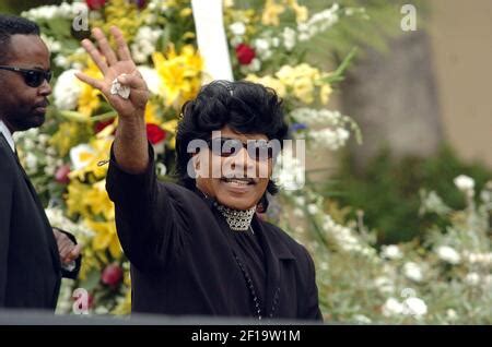 Little Richard attends the Ray Charles' funeral at the First AME Church in Los Angeles, Charles ...