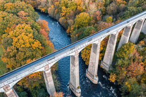 Aerial View Over Aqueduct in Wales at Autumn Stock Image - Image of natural, light: 162422041