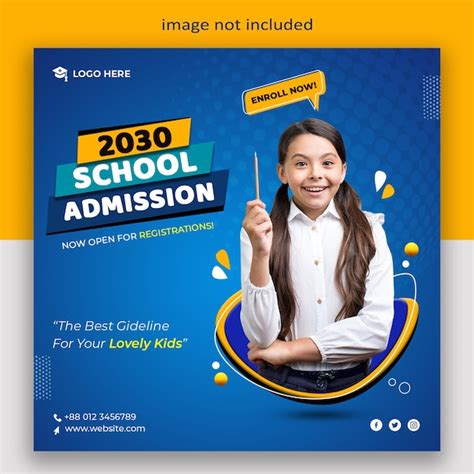 Premium PSD | Kids school admission social media post web banner flyer ...