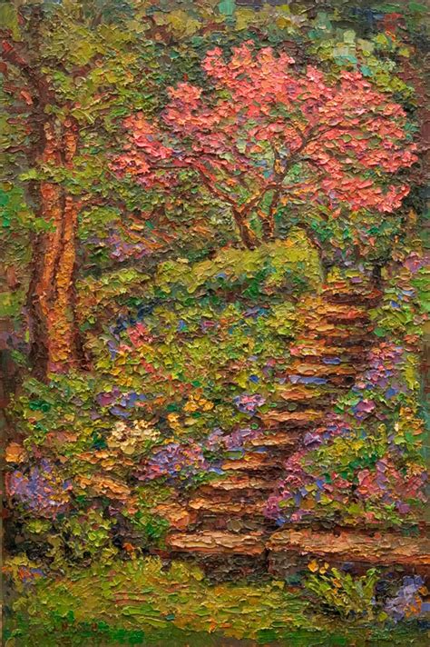 An original oil painting of The Dogwood Garden by Connecticut ...