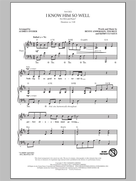 I Know Him So Well | Sheet Music Direct