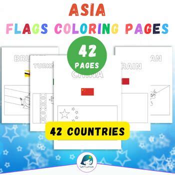 Asia Flags Coloring Pages | 42 World Flags to Make by Salmouhdat Clipart