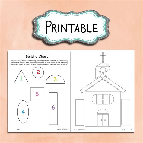 Build a Church Printable Worksheet for Kids NONDENOMINATIONAL CHRISTIAN Activity for Kids ...