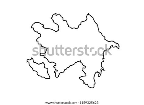 Azerbaijan Outline Map National Borders Country Stock Vector (Royalty ...