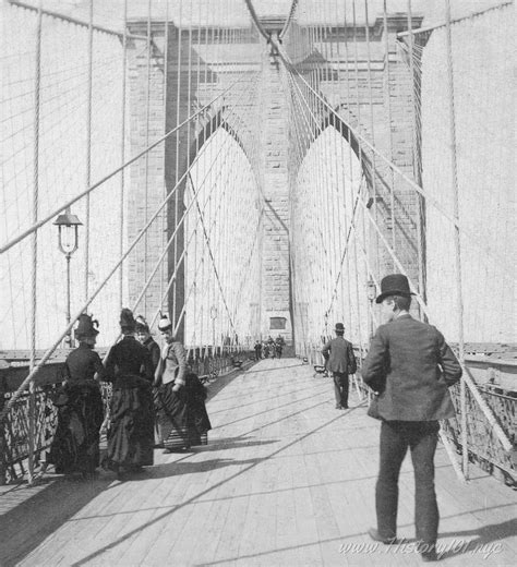 Entrance to Brooklyn Bridge Promenade - NYC in 1883