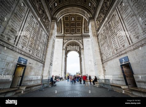 The interior of the Arc de Triomphe, in Paris, France Stock Photo - Alamy