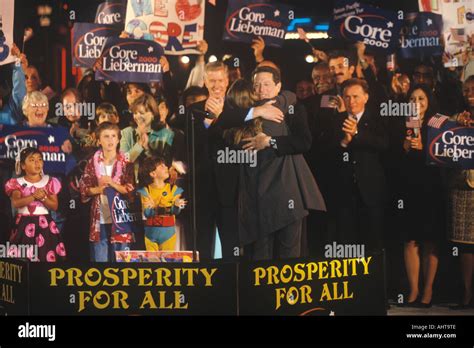 Vice President Al Gore at a Presidential rally for Gore Lieberman on October 31st of 2000 in ...