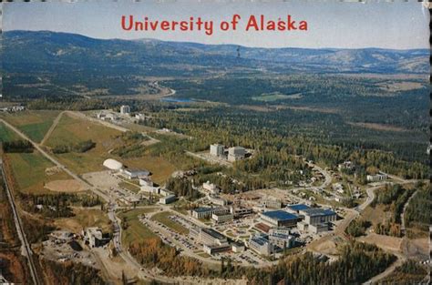 Aerial View of University of Alaska Fairbanks, AK C.H. Darby Postcard