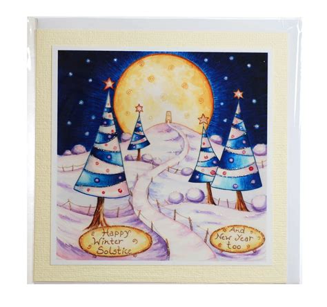 Trees of Winter Solstice Card - Happy Glastonbury