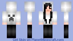 Girl With White Creeper Hoodie (Request) Minecraft Skin