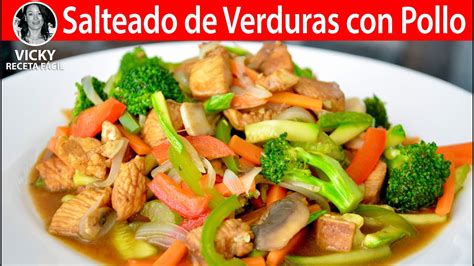 Salteado de Verduras con Pollo | #VickyRecetaFacil - YouTube