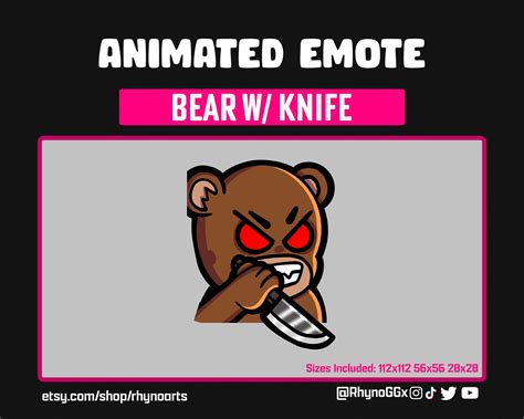 Bear Bloody Knife Twitch Animated Emote Emotes Animated - Etsy