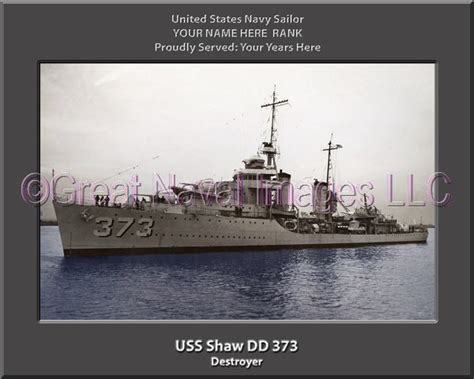 USS Shaw DD 373 : Personalized Navy Ship Photo ⋆ Personalized US Navy ...