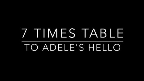 Copy of 7 times table set to Adele's Hello - YouTube